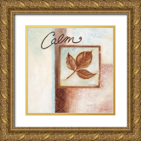 Calm Gold Ornate Wood Framed Art Print with Double Matting by Woods, Maria