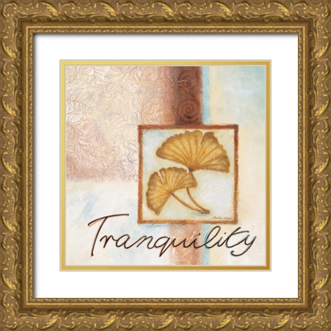 Tranquility Gold Ornate Wood Framed Art Print with Double Matting by Woods, Maria