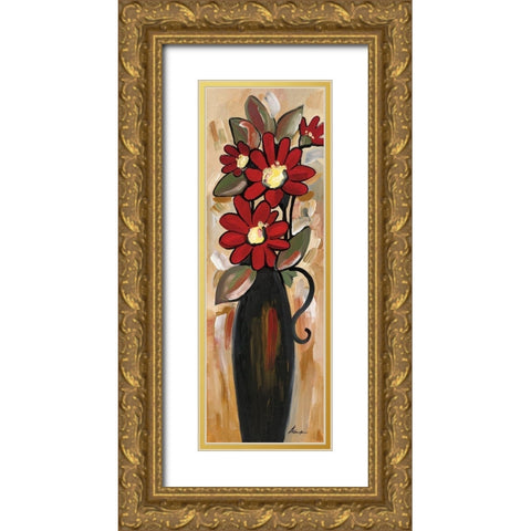 Summer Daisies II Gold Ornate Wood Framed Art Print with Double Matting by Alldredge, Joy