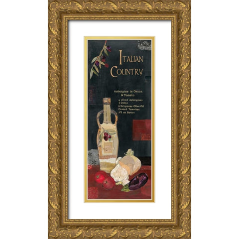 Aubergine in Onion and Tomato Gold Ornate Wood Framed Art Print with Double Matting by Pope, Kate and Elizabeth