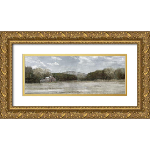 Country Satisfaction Gold Ornate Wood Framed Art Print with Double Matting by Nan
