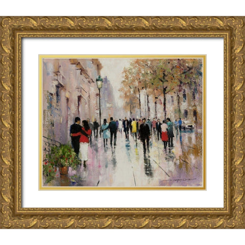 Paris Afternoon II Gold Ornate Wood Framed Art Print with Double Matting by Orme, E. Anthony