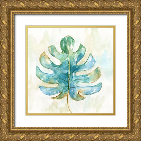 Tropical Leaf II Gold Ornate Wood Framed Art Print with Double Matting by Nan