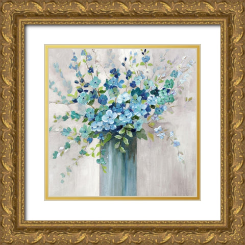 Sea Isle Wildflowers Gold Ornate Wood Framed Art Print with Double Matting by Nan