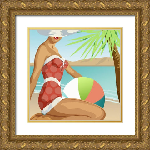 Beach Beauty I Gold Ornate Wood Framed Art Print with Double Matting by Robinson, Carol