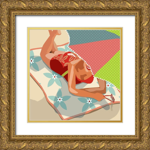 Beach Beauty II Gold Ornate Wood Framed Art Print with Double Matting by Robinson, Carol