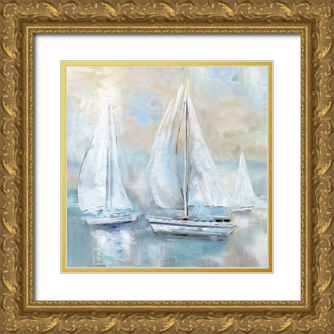 Sail Afar Gold Ornate Wood Framed Art Print with Double Matting by Nan