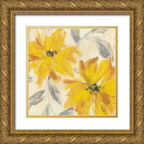 Floral Joy Gold Ornate Wood Framed Art Print with Double Matting by Robinson, Carol