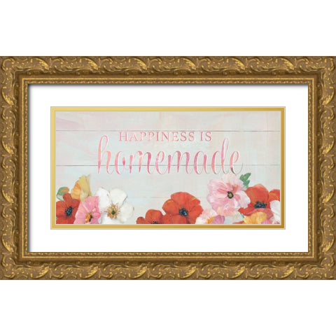 Happiness is Gold Ornate Wood Framed Art Print with Double Matting by Swatland, Sally
