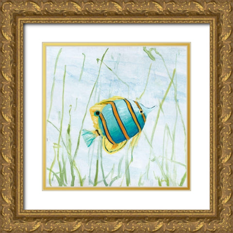 Reef Encounter Gold Ornate Wood Framed Art Print with Double Matting by Swatland, Sally