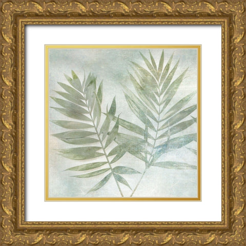 Soft Leaves II Gold Ornate Wood Framed Art Print with Double Matting by Weisz, Irene