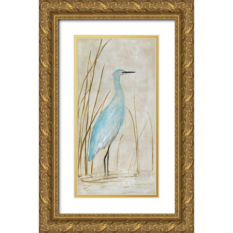 Soft Egret I Gold Ornate Wood Framed Art Print with Double Matting by Swatland, Sally