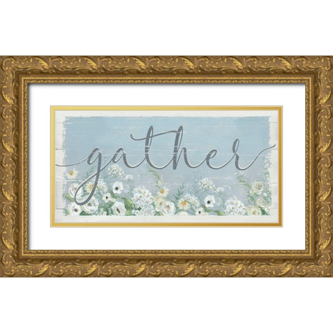 Gather Garden Gold Ornate Wood Framed Art Print with Double Matting by Swatland, Sally