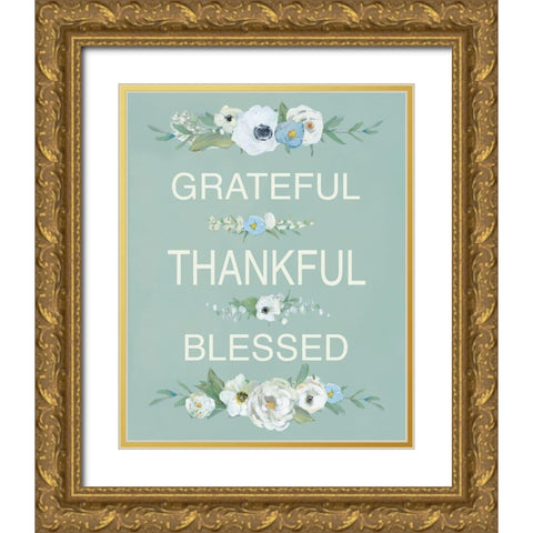 Grateful Gold Ornate Wood Framed Art Print with Double Matting by Swatland, Sally
