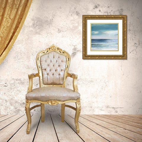 Blue Silver Shore - Detail I Gold Ornate Wood Framed Art Print with Double Matting by Swatland, Sally