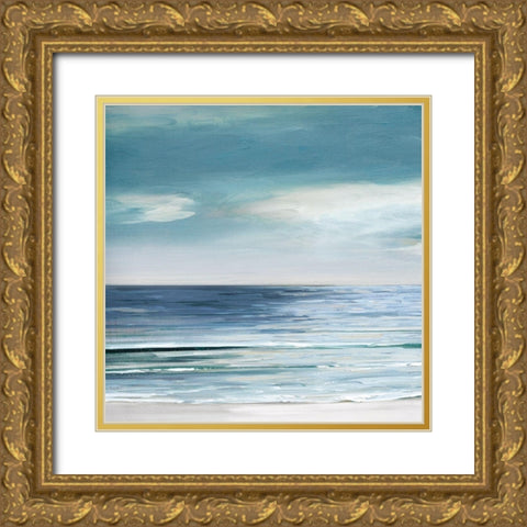 Blue Silver Shore - Detail I Gold Ornate Wood Framed Art Print with Double Matting by Swatland, Sally