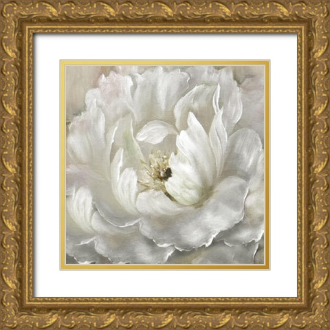 Perfect Peony Gold Ornate Wood Framed Art Print with Double Matting by Nan