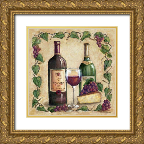 Vino Di Toscana Gold Ornate Wood Framed Art Print with Double Matting by Dunlap, Marilyn