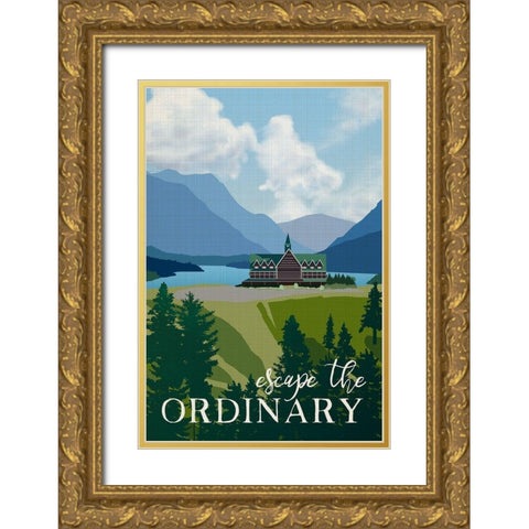 Escape the Gold Ornate Wood Framed Art Print with Double Matting by Robinson, Carol