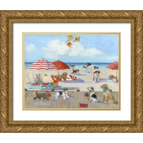 Beach Bark Park II Gold Ornate Wood Framed Art Print with Double Matting by Swatland, Sally