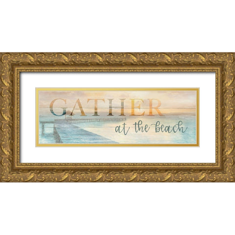 Gather at Gold Ornate Wood Framed Art Print with Double Matting by Calascibetta, Mike
