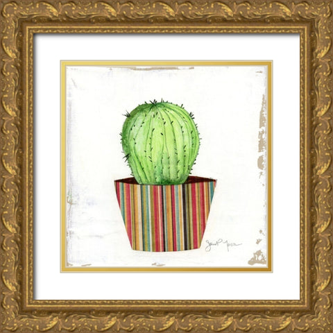Boho Cacti III Gold Ornate Wood Framed Art Print with Double Matting by Tava Studios