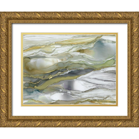 Marbled Glass I Gold Ornate Wood Framed Art Print with Double Matting by Robinson, Carol