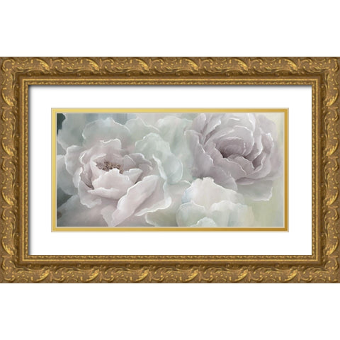 Peony Lace Gold Ornate Wood Framed Art Print with Double Matting by Nan