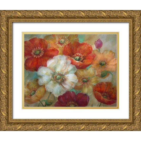 Poppycentric Gold Ornate Wood Framed Art Print with Double Matting by Nan