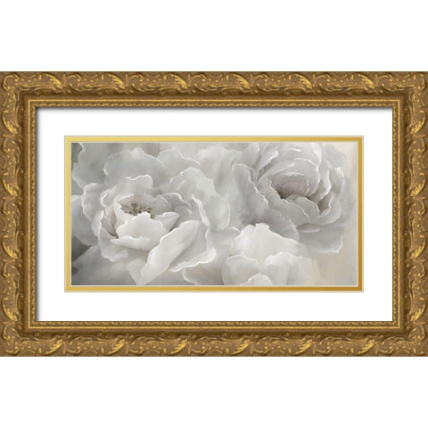 Soft Peony Lace Gold Ornate Wood Framed Art Print with Double Matting by Nan