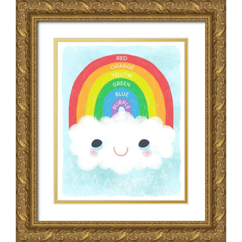 Rainbow Colors Gold Ornate Wood Framed Art Print with Double Matting by Doyle, Lizzy