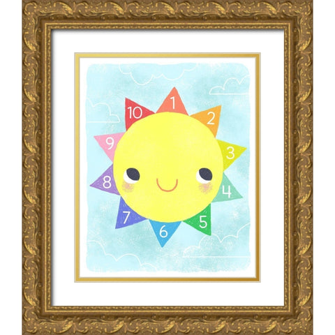 Counting Sun Gold Ornate Wood Framed Art Print with Double Matting by Doyle, Lizzy