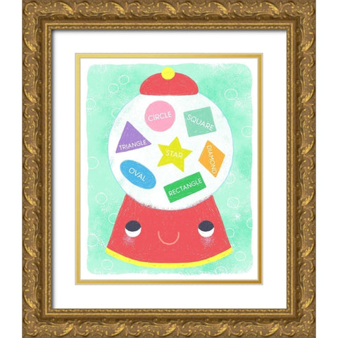 Gumball Shapes Gold Ornate Wood Framed Art Print with Double Matting by Doyle, Lizzy