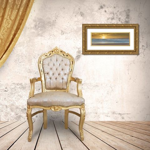 Wading Gold Ornate Wood Framed Art Print with Double Matting by Calascibetta, Mike