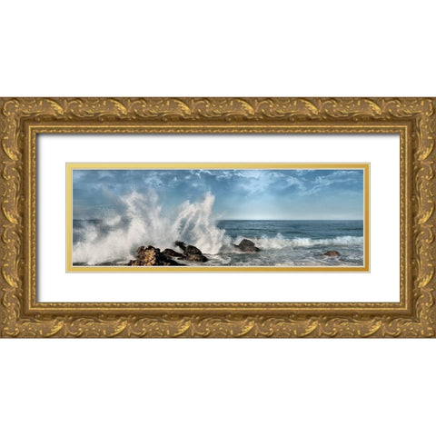 Big Splash Gold Ornate Wood Framed Art Print with Double Matting by Calascibetta, Mike