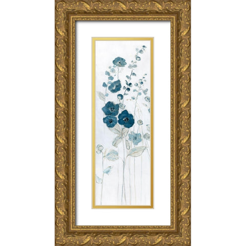 Fields of Blue I Gold Ornate Wood Framed Art Print with Double Matting by Swatland, Sally