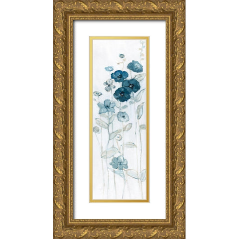 Fields of Blue II Gold Ornate Wood Framed Art Print with Double Matting by Swatland, Sally