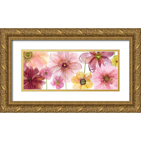 Pop of Pink Gold Ornate Wood Framed Art Print with Double Matting by Robinson, Carol