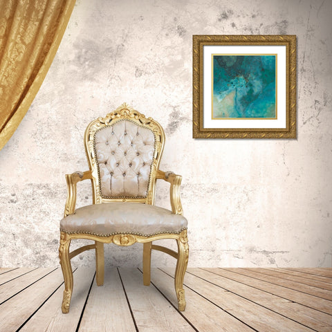 Azure IV Gold Ornate Wood Framed Art Print with Double Matting by Jill, Susan