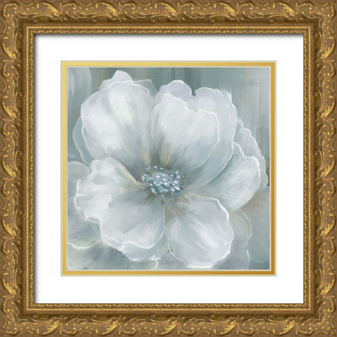 Quiet Poppy Gold Ornate Wood Framed Art Print with Double Matting by Nan