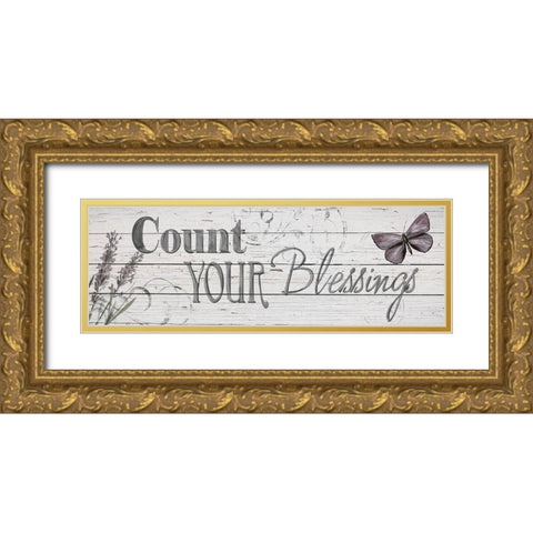 Count Your Blessings Gold Ornate Wood Framed Art Print with Double Matting by Craven, Katrina