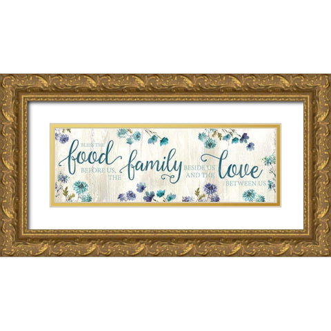 Food Family Love Gold Ornate Wood Framed Art Print with Double Matting by Knutsen, Conrad