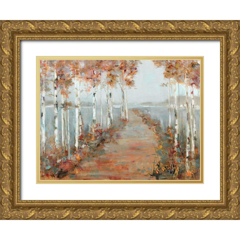 Isle Causeway Gold Ornate Wood Framed Art Print with Double Matting by Swatland, Sally