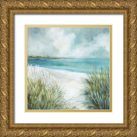 Coastal Fences Gold Ornate Wood Framed Art Print with Double Matting by Robinson, Carol