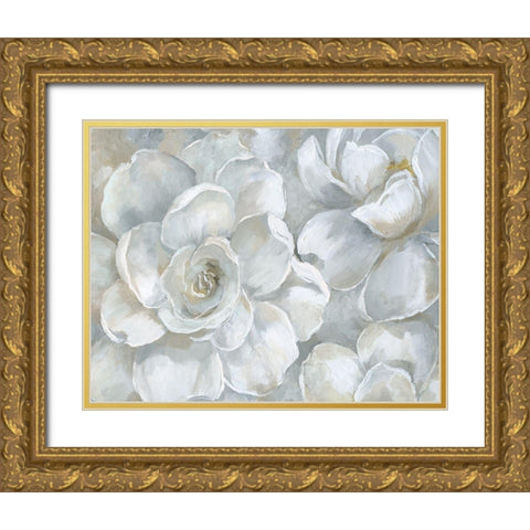 Gardenia Gold Ornate Wood Framed Art Print with Double Matting by Nan