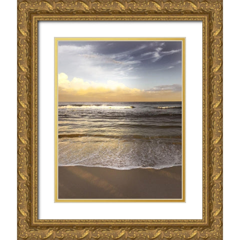 Evening Waves Gold Ornate Wood Framed Art Print with Double Matting by Nan