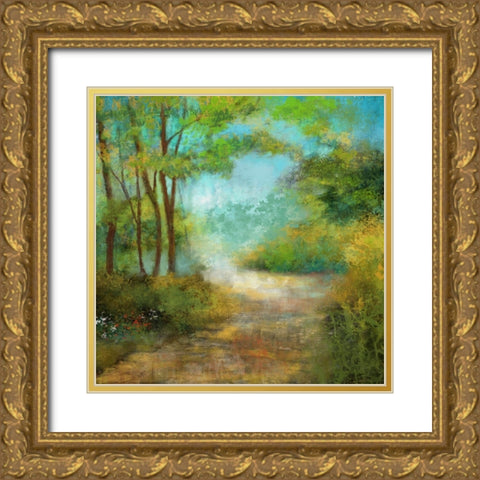 Magical Forest Gold Ornate Wood Framed Art Print with Double Matting by Nan