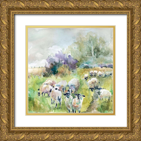 Spring Flock Gold Ornate Wood Framed Art Print with Double Matting by Robinson, Carol