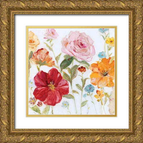 Wildflower Whimsy II Gold Ornate Wood Framed Art Print with Double Matting by Swatland, Sally