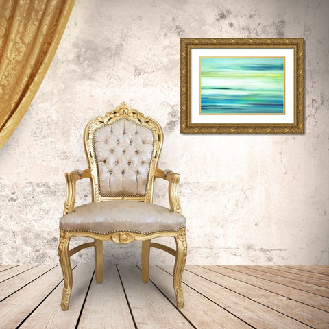 Above The Blue Gold Ornate Wood Framed Art Print with Double Matting by Shapiro, Judith